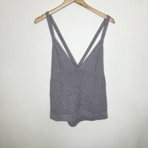 Cleo And Wolf Light Purple V-neck Knit Tank Top Boho Festival Women's XL